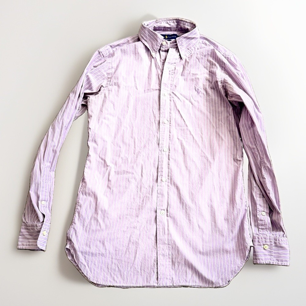 Ralph Lauren Slim Fit Lavender Stripe Shirt 15 32/33